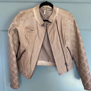 Free People Faux leather quilted jacket